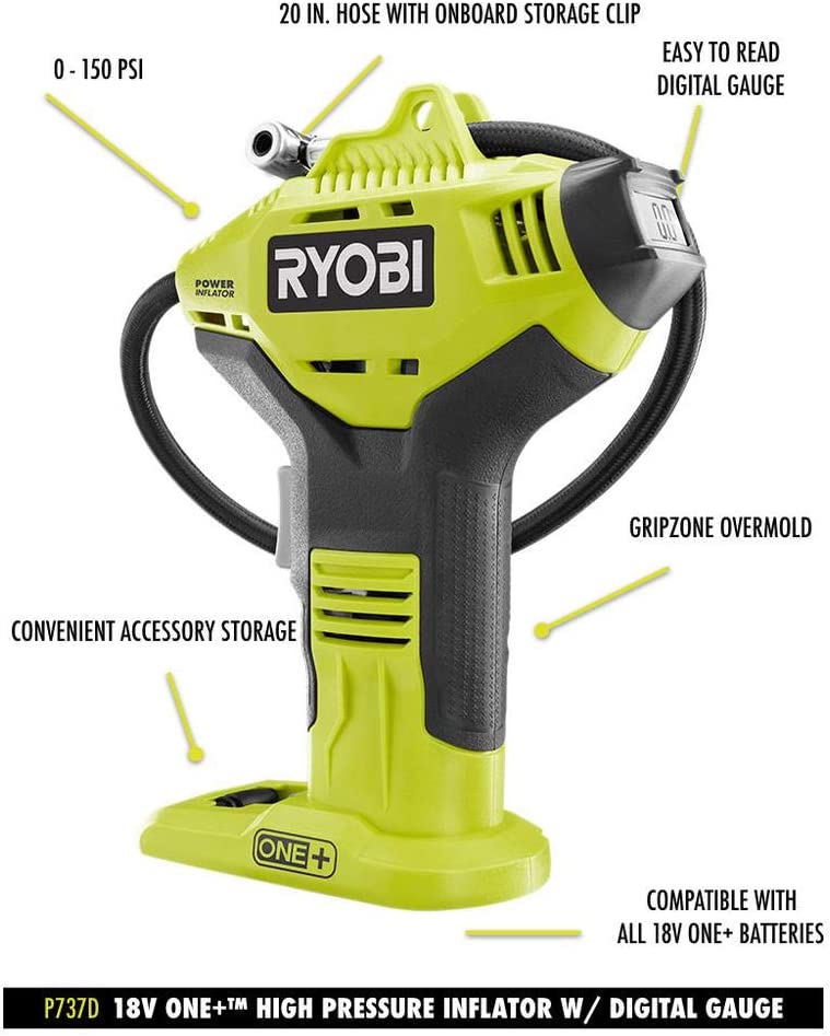 RYOBI electric tire pressure pump