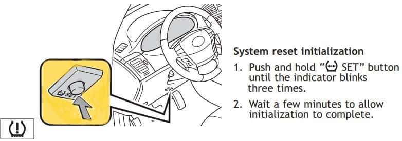 TOYOTA AVALON TIRE PRESSURE RESET BUTTON
