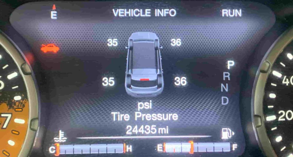 LIVE TIRE PRESSURE READING