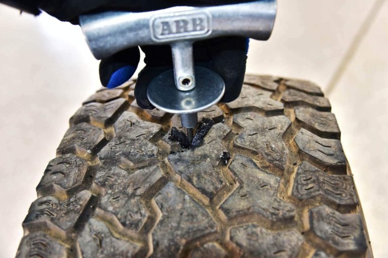 Repair a tire with a tire plug