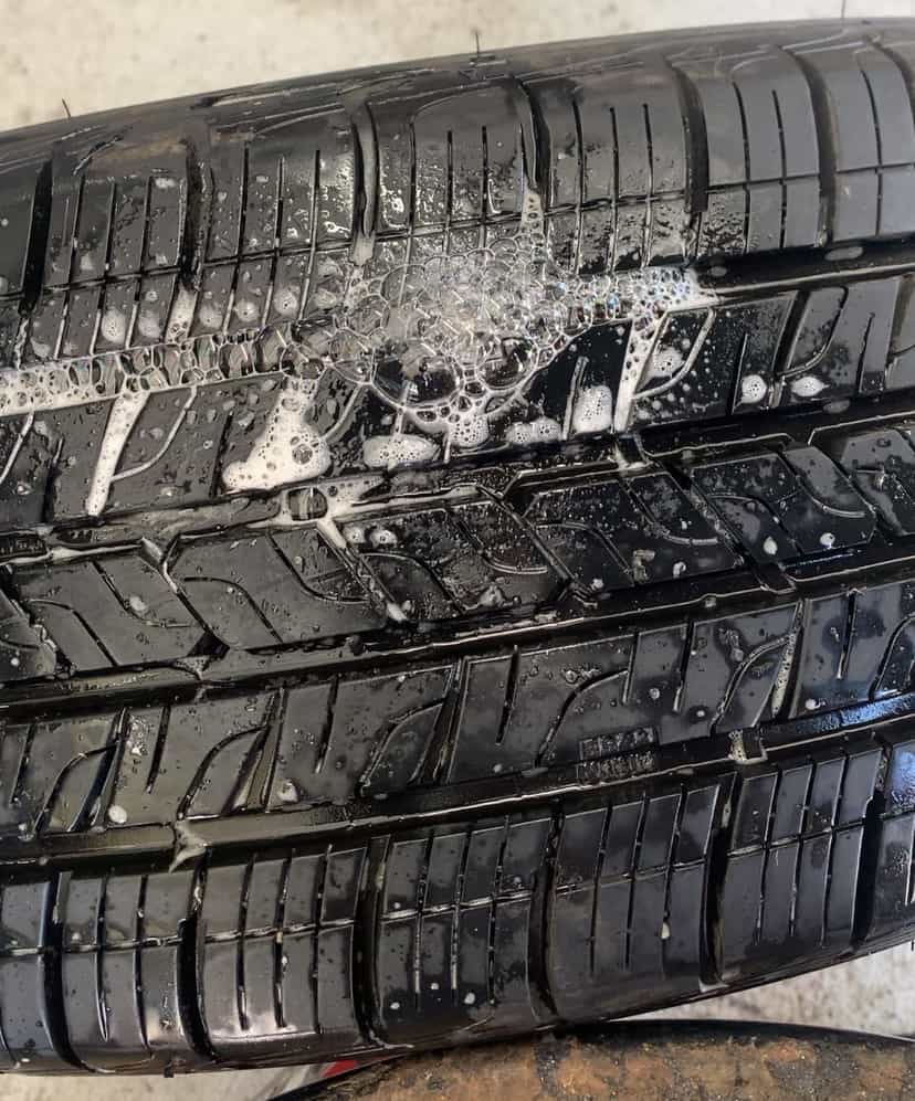 FIND A TIRE LEAK SOAPY WATER