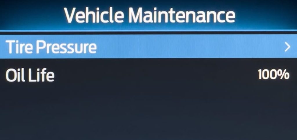 Ford Escape Reset Tire Pressure