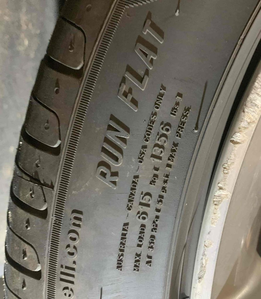 TIRE SIDEWALL RUN FLAT