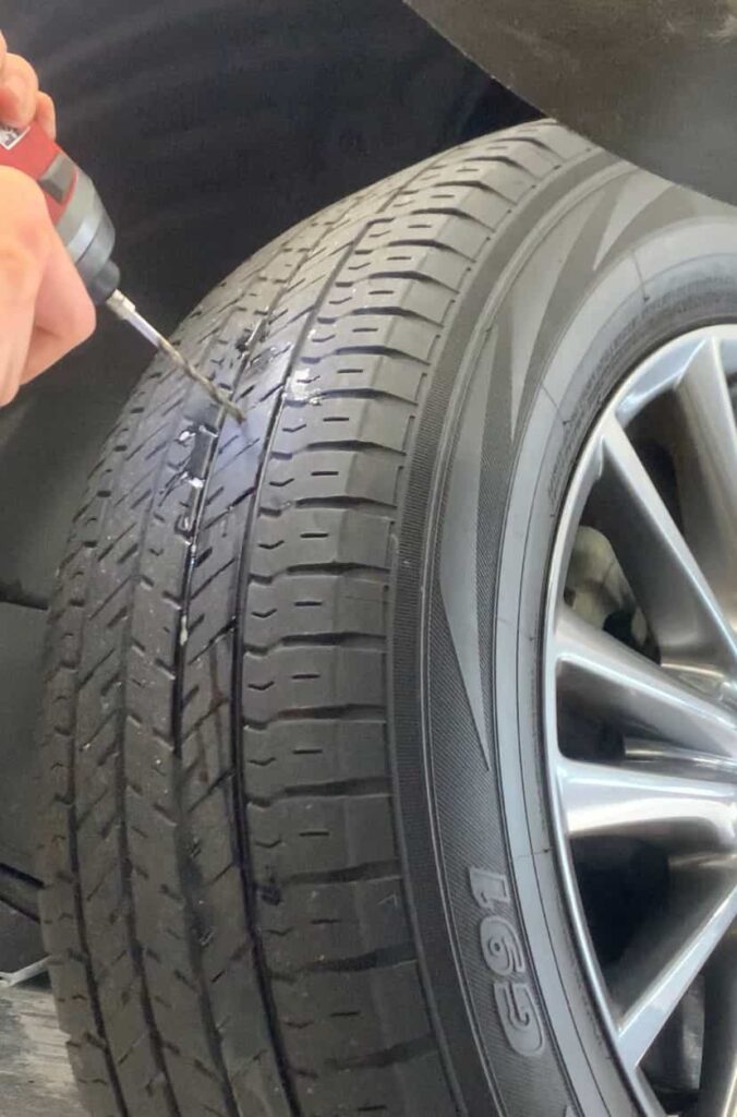 DRILLING OUT REAMING TIRE PUNCTURE