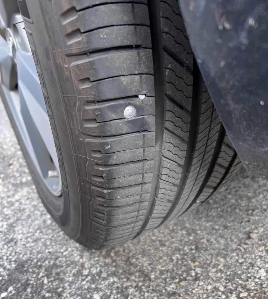 NAIL PUNCTURED TIRE