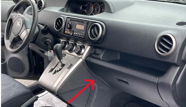 SCION XB TPMS RESET BUTTON GLOVE BOX LOCATION