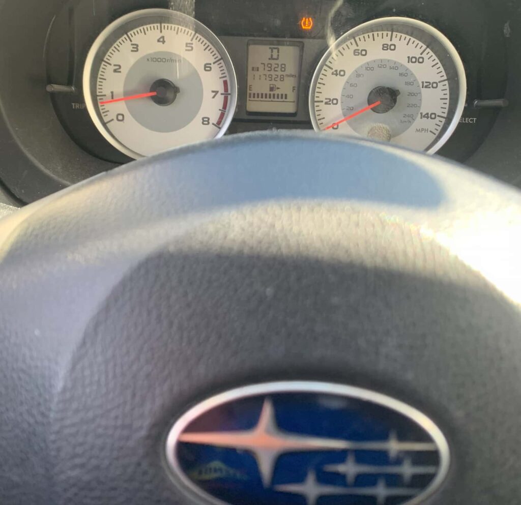 SUBARU LOW TIRE PRESSURE LIGHT ON DASHBOARD