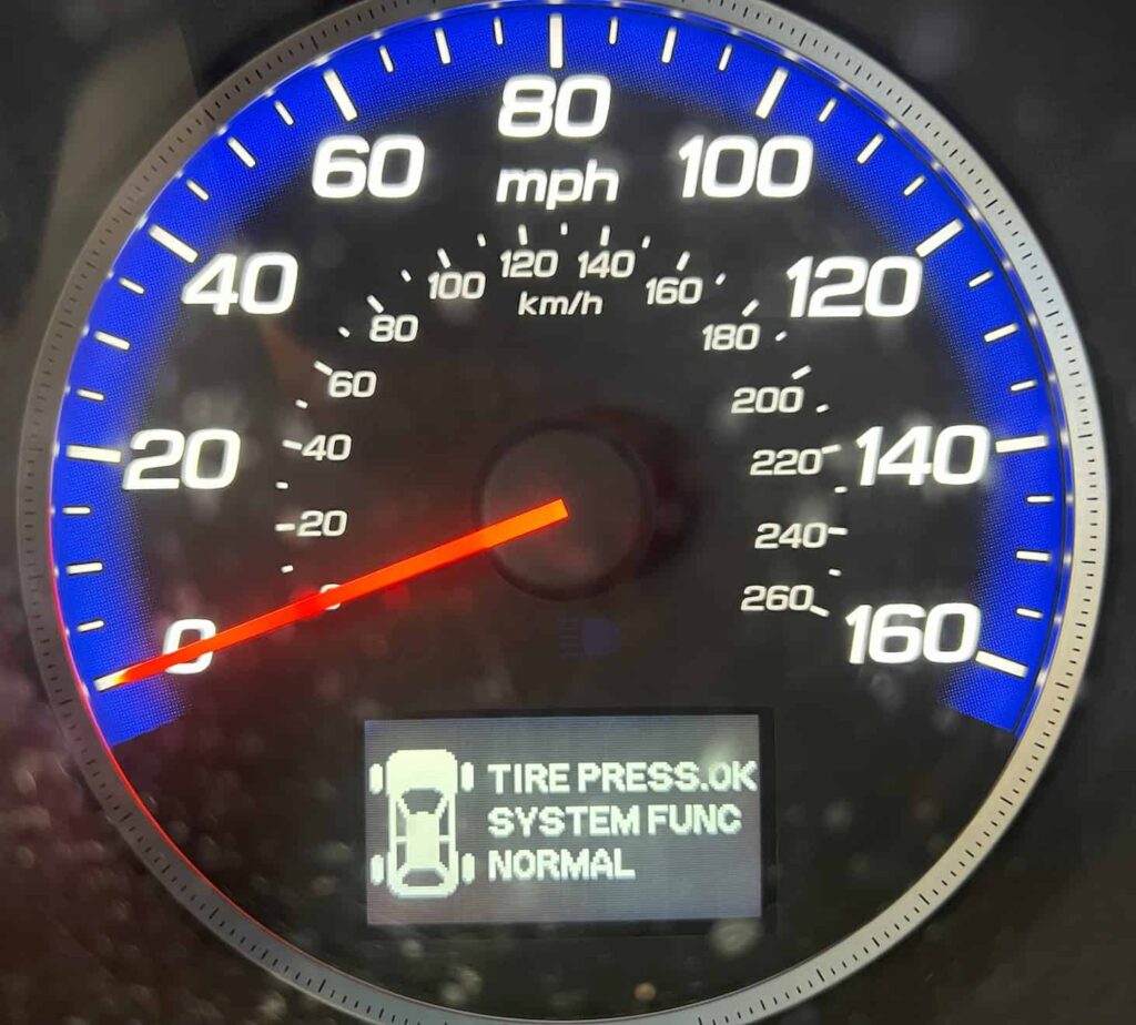 ACURA TIRE PRESSURE OK SYSTEM FUNC NORMAL ON DASHBOARD